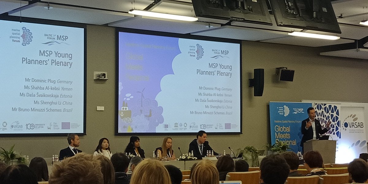 Panel of young planners at the #MSPforum in Latvia...'the future is here I'm so glad' said the moderator...so true so good to see these young people involved in the discussions and so passionate...the future of #marinespatialplanning is looking bright