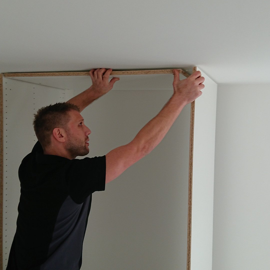 Unflatpack's tweet image. Ah that feeling when the IKEA wardrobe you want is just a bit too tall and you don't want the small one. No problem we can cut down and fit. The look you want at a price you will love.#IKEA #wardrobes #fitted #CustomFit #MadeToMeasure #FittedWardrobes