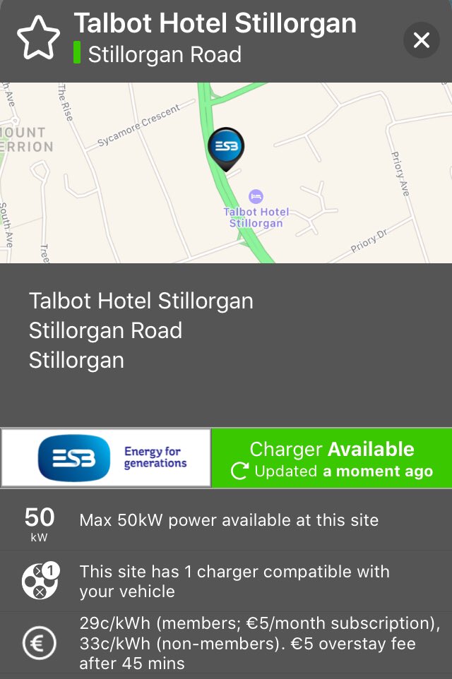 WattsUpIreland's tweet photo. New/Replacement #ESBecars 50kW rapid charger now live at the Talbot Hotel Stillorgan! https://t.co/3YowMog5BU