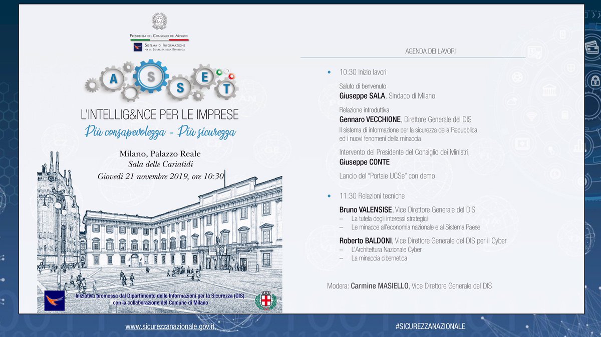 “ASSET” parte da Milano. Al via il roadshow dell’Intelligence per le imprese italiane. Innalzare la consapevolezza in materia di sicurezza economica e cibernetica. #cybersecurity #sicurezzanazionale