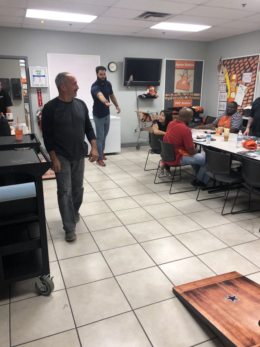 #HD2019FRTA It was an honor to host this amazing team. Had some #VivaChicken, Watched an awesome episode of #Samepage Did some recognition, and a intense game of Cornhole. Thank you team for your contributions to in-Stock 👊🏼 <a href="/WebbfWebb/">frank webb</a> <a href="/ErinWatsonHDHR/">Erin Watson</a> <a href="/alex_schendell/">Alex Schendell</a>  <a href="/THD_HXT/">Thompson</a>
