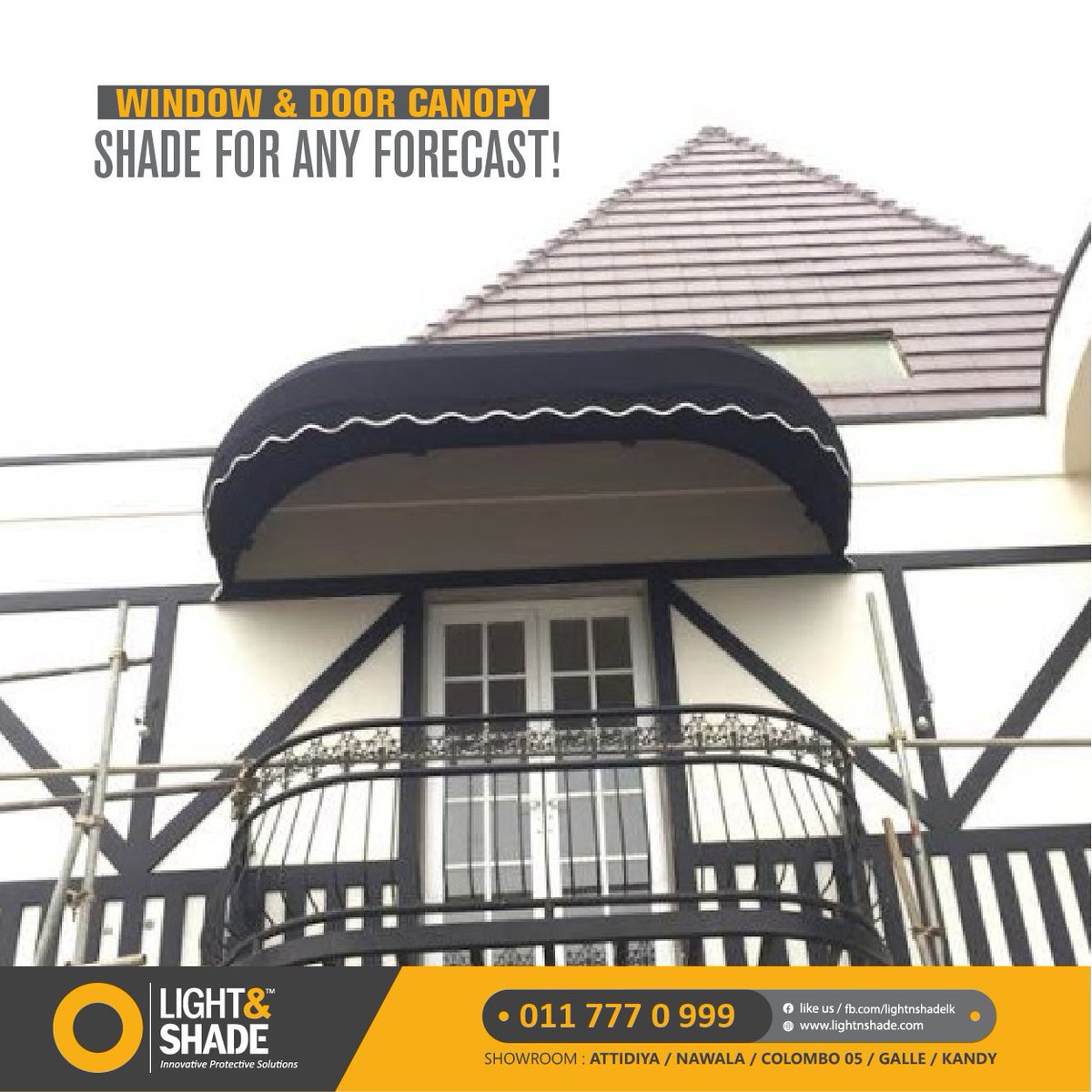 Perfect for both commercial and domestic use, canopies are a trendy outdoor apparel.

Call us on : 0117770999
Visit : lightnshade.com/product/canopy/

#Canopy #Shade #OutdoorShade #WindowCanopy #ThePerfectShade #LightnShade #lka #Srilanka #Windowdesign #Awning #Canopy #Carparkshade