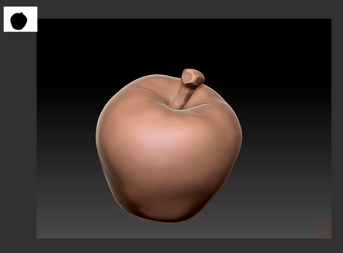 絵はダメでも3Dならいけんじゃないの?という事で入れたZBRUSH 2020とその時作ったリンゴ。 