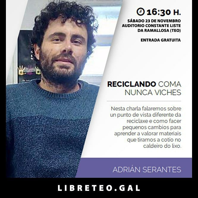 quenerapu's tweet image. (3 de 6) #LibreTeo2019, sábado 23 de novembro no Auditorio Constante Liste da Ramallosa, Teo. Entrada gratuita. Agradécese difusión. 🤗

--- organiza @ABERTEO
--- colaboran @concellodeteo, @dinahosting e #FrutasBarreiro