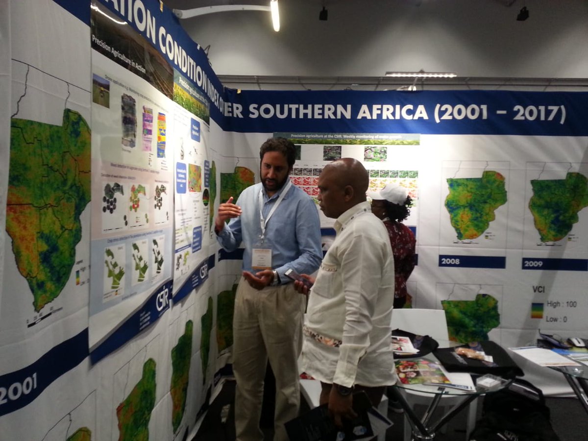 CSIR's tweet photo. The #CSIR Precision Agriculture group is exhibiting at the African Agri Investment Indaba in Cape Town and showcasing how we can use technology to support production and better farm management at small scale to large commercial farms in Africa. 
Visit our stand for more info! https://t.co/gNwEeE6Xb6