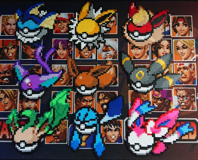 Qcuuk Twitterren ポケモン 金銀周年 イーブイの日 アイロンビーズ ドット絵 イーブイ モンスターボール