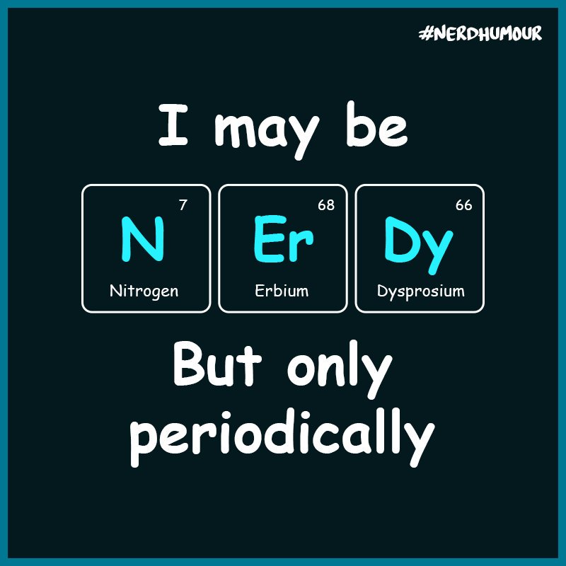 mAcademyOffl's tweet image. Elements can be fun!
#NerdHumour

#OnlineLearningApplication #MobileLearningApplication #LearnItYourWay #fun #meluhalearningapp #androidapp #elearning #bestlearningapp #chemistrymemes #periodictable #funnymemes