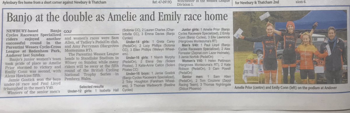 Nice coverage for the <a href="/BanjoCXDevTeam/">Banjo Cycles CX Development Team</a> in <a href="/NWN_Sport/">Newbury Today Sport</a> <a href="/Banjocycles/">Banjo Cycles</a> <a href="/Spesh_Newbury/">Specialized Newbury</a> <a href="/racewaredirect/">RaceWare</a> <a href="/VITTORIATYRESUK/">VITTORIATYRESUK</a> #BANJOCX