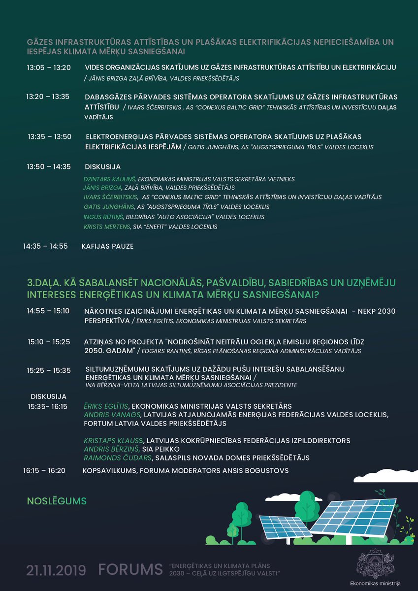 EM_gov_lv's tweet photo. Šodien no pl.10 skaties tiešraidē forumu “Enerģētikas un klimata plāns 2030 – ceļā uz ilgtspējīgu valsti”:  https://t.co/4IseJ2D9i5 https://t.co/STrMes5PXY