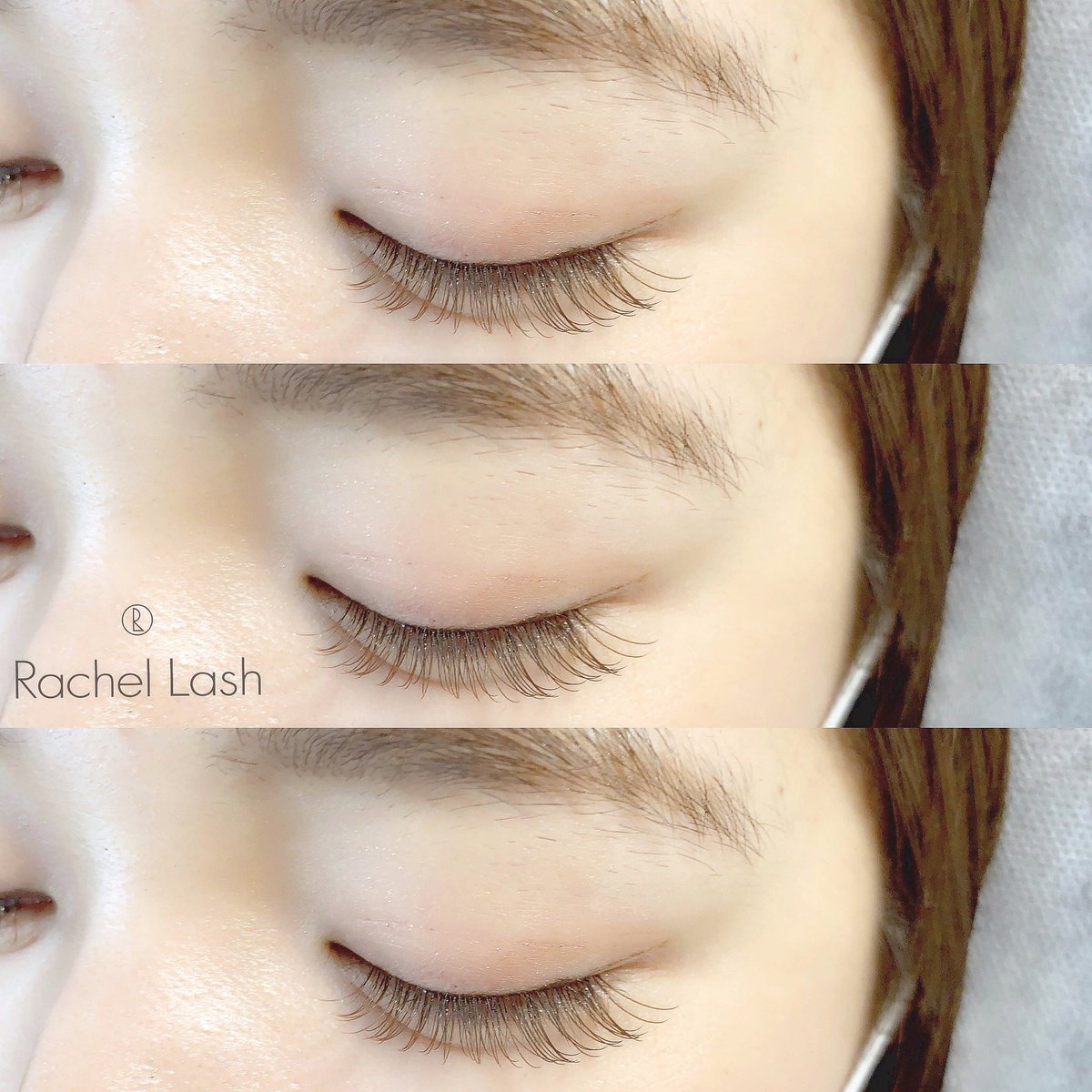 ট ইট র Rachel Lash Salon Shibuya 透明感たっぷり カーキブラウン 140本 渋谷 表参道 まつげエクステ マツエク まつえく まつげパーマ まつ毛パーマ まつぱ マツパ ボリュームラッシュ 美容 コスメ メイク ナチュラル カラー カラー