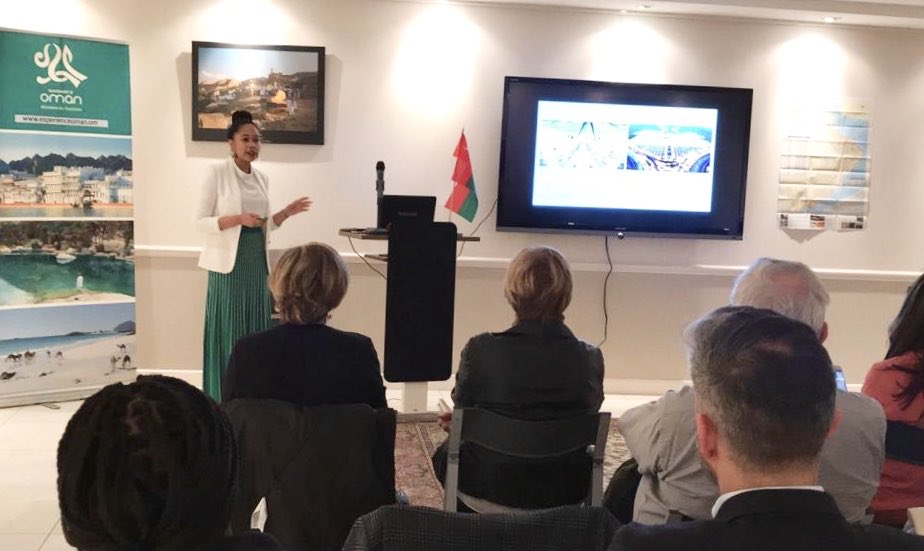 OmanConvention's tweet photo. Our Business Development Manager for International Conferences and Conventions, Sheikha Al Mugheiry presenting Oman's key attractions for hosting international events in the Sultanate during a business visit in #Paris

#OCECWhereTheWorldMeets
#AnEventToRemember https://t.co/xFuOYyix3a