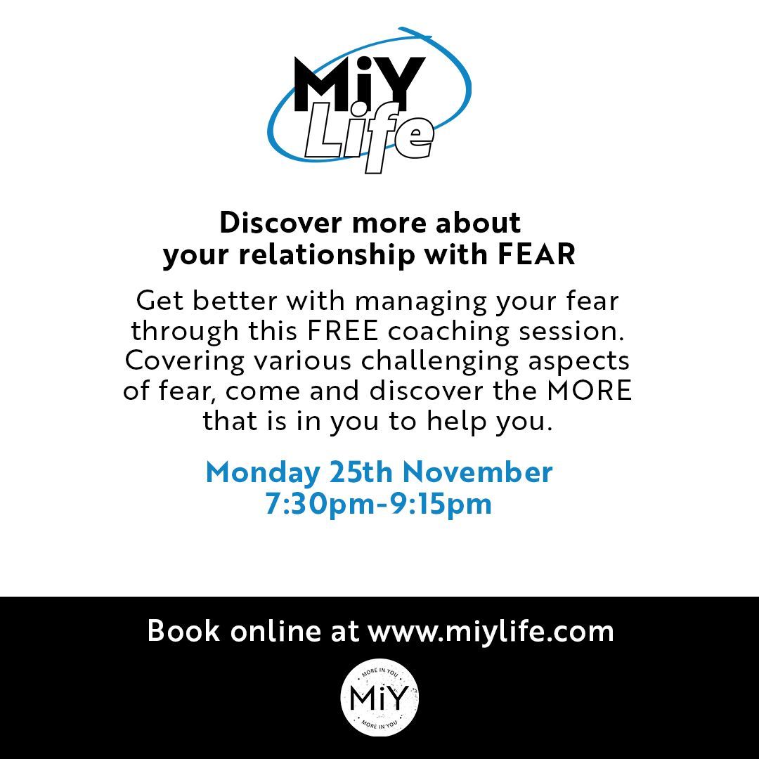 Our FREE coaching session on Monday will help you improve how you deal with fear and how you can move forward. Book in online now! 
#coaching #lifecoaching #miy #greenwich #london #free #development #personalgrowth #purpose #vision #culture #growth #change #fear #worry #anxiety
