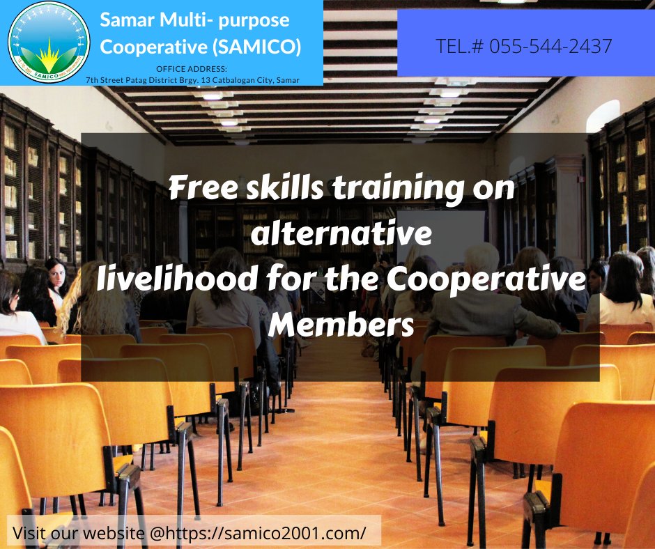 SAMICO_2001's tweet photo. Free skills training on alternative livelihood for the Cooperative Members

Like/ Follow us on:
Facebook: @samicoheadoffice
Instagram:@samicoheadoffice

#SAMICO
#DICTCatbalogan
#DJT https://t.co/WXBmEkyh9k