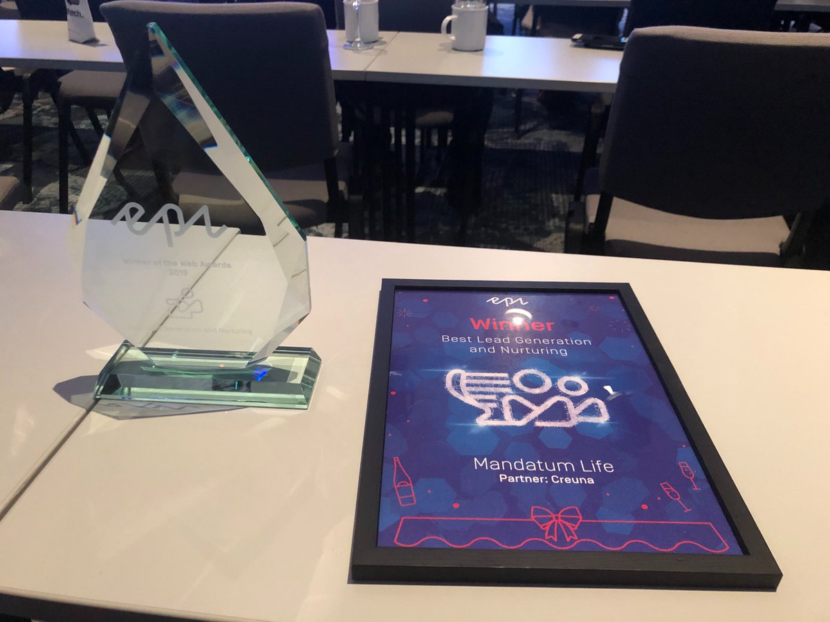 Creuna_FI's tweet photo. Trööt! @ML_Salkunhoito uusi verkkopalvelu palkittiin eilen Episerver #ascend2019 tapahtumassa sarjassa Best Lead Generation and Nurturing! Olemme super ylpeitä! https://t.co/1sXYIWgFSA