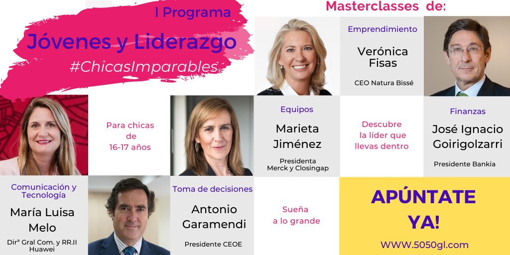 CepymeNews's tweet photo. #ChicasImparables 🚀 El primer programa para formar en liderazgo a chicas de 16 a 17 años

Descubrirás cuántas habilidades tienes para desarrollar autoconfianza y liderazgo.

📅  Apúntate hasta el 24 noviembre

@5050GL @CEOE_ES @ESADE @merck_es

https://t.co/TVWks6mgdd https://t.co/fyvbVsWQTA