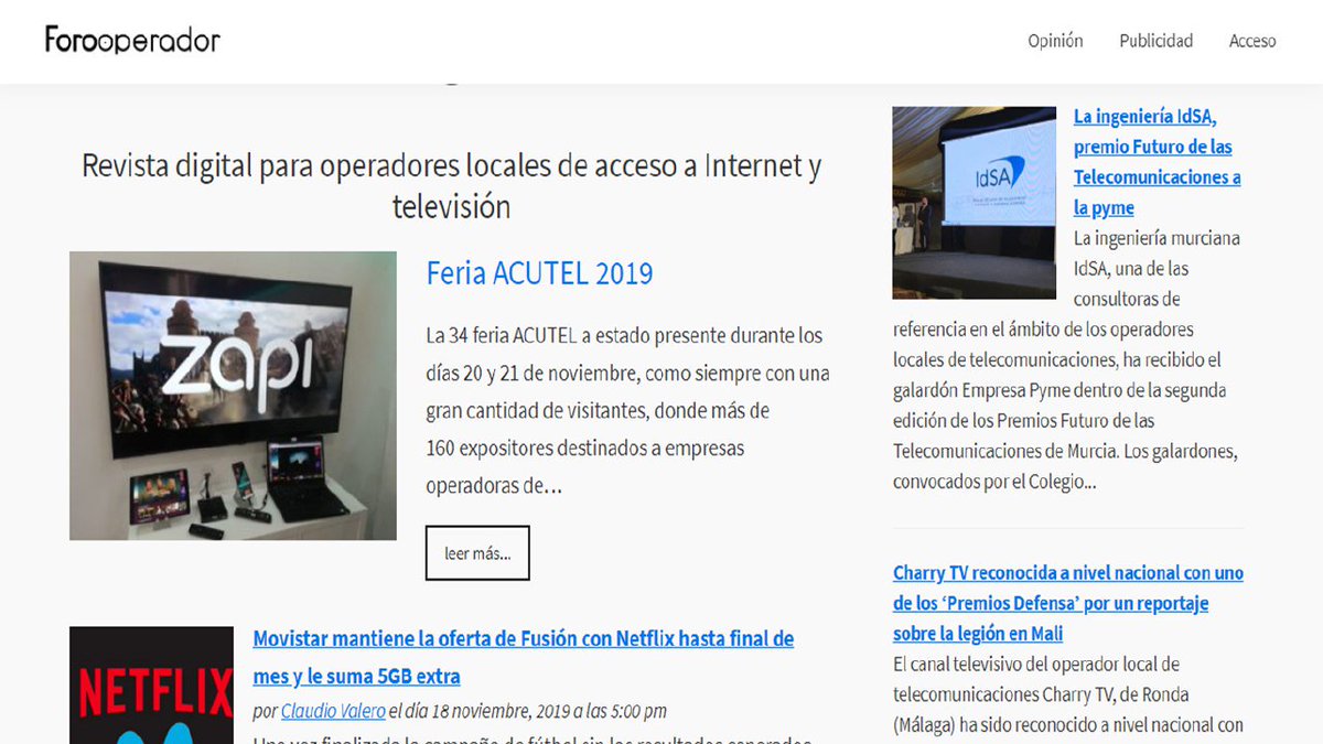 ForoOperador's tweet image. #acutel2019 Encuentra todas las noticias sobre el operador local en un solo lugar, somos @ForoOperador 
forooperador.es
