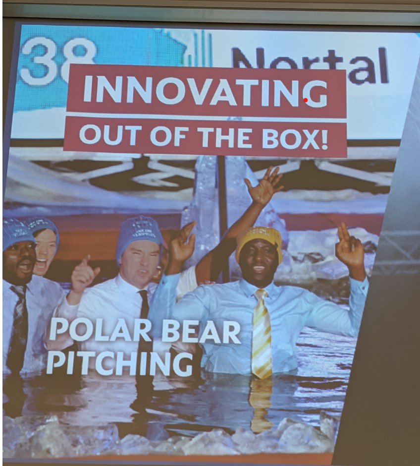 monicapaolini's tweet photo. Startup pitching Finnish style in Oulu @PolarBearPitch - a must see @OuluPort participated. Pitch is from ice-covered pool, lasts as long as you can take it (not too long) #GAF19 #NokiaIAR https://t.co/PJwvdukp3W