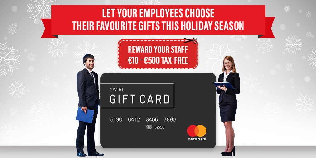 SWIRL_Card's tweet photo. 🎖🎄🎖Reward your staff this Christmas with Swirl Gift Card. Both employers & employees will benefit as the Gift Card Bonus is Tax-Free up to €500.
Click here: https://t.co/z5olvvnfHN
#Christmas #Christmasdeal #giftcard #free #swirlcard #gift #giftideas #christmasgift https://t.co/psJKz1174A