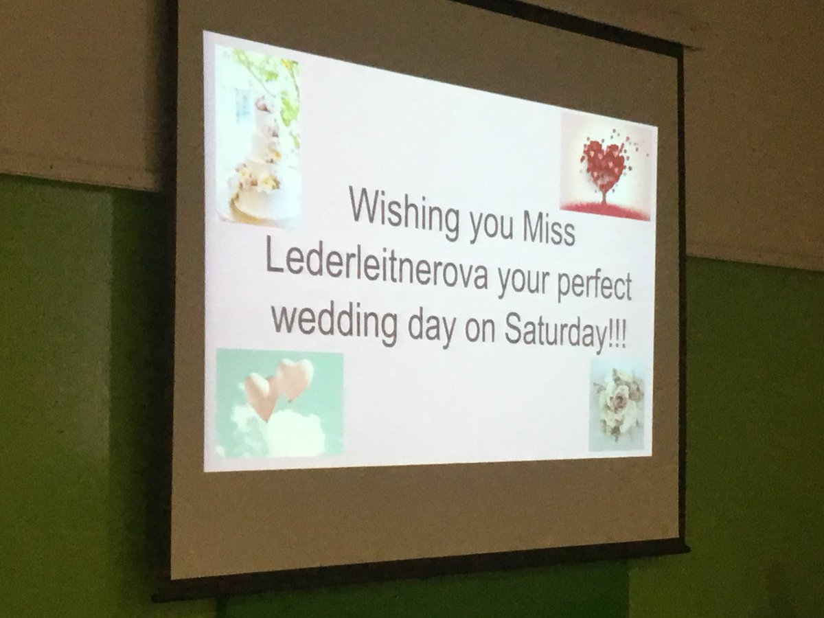 GoldfinchPrmry's tweet photo. Wedding celebrations for Miss Lederleitnerova at Goldfinch. We know how to celebrate! Good luck on Saturday! #exciting #secretassembly #sheonlycriedalittlebit https://t.co/E0ZCur1Xof