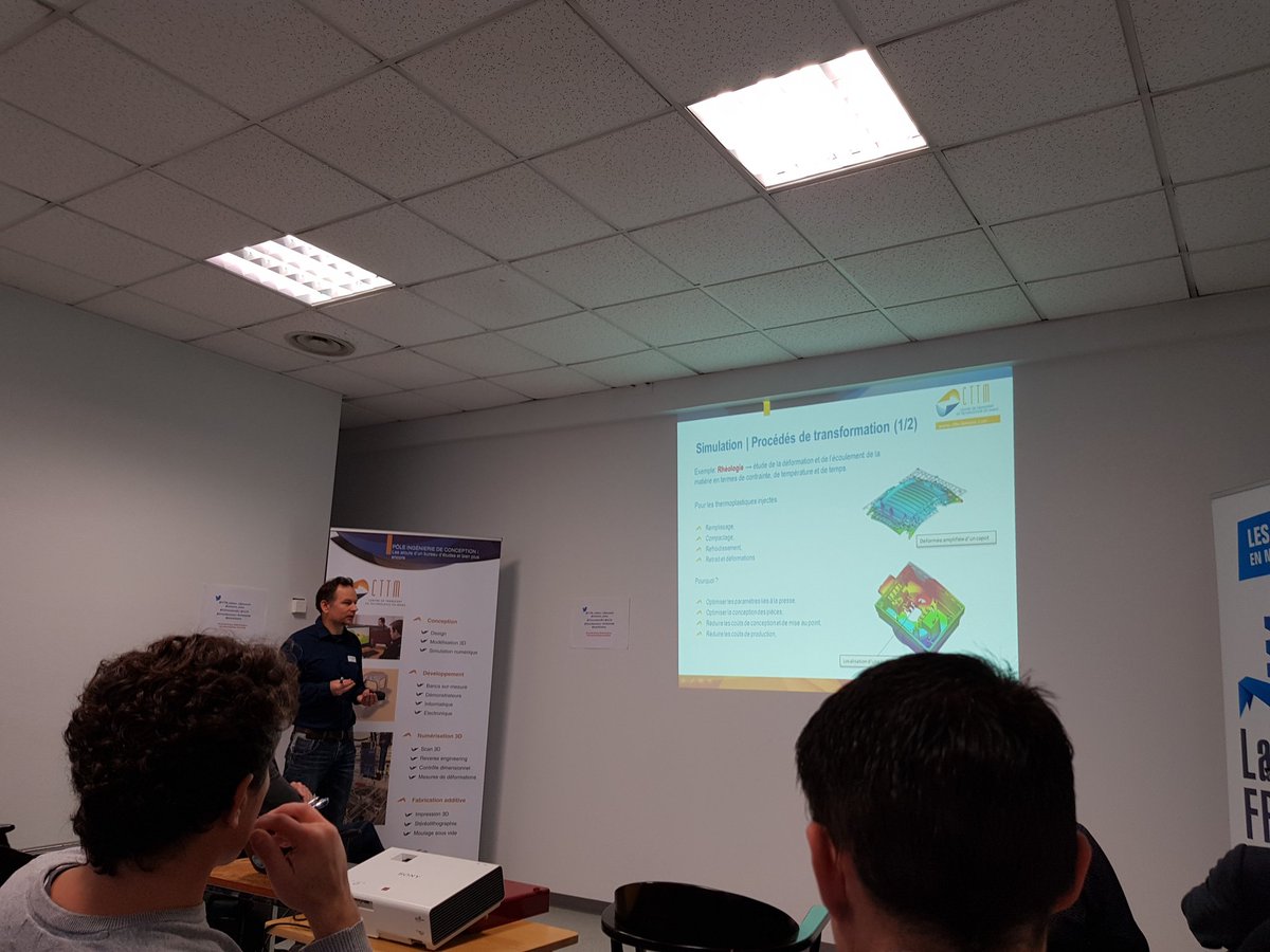 Aude_Errien's tweet image. [Atelier #IndustrieduFutur #SimulationNumerique] 1ère présentation du @CTTM_LeMans sur l&apos;intérêt de la simulation que ce soit sur les procédés de transformation que sur les pièces industrielles cc @cci72 @JB_Benard_CCI49