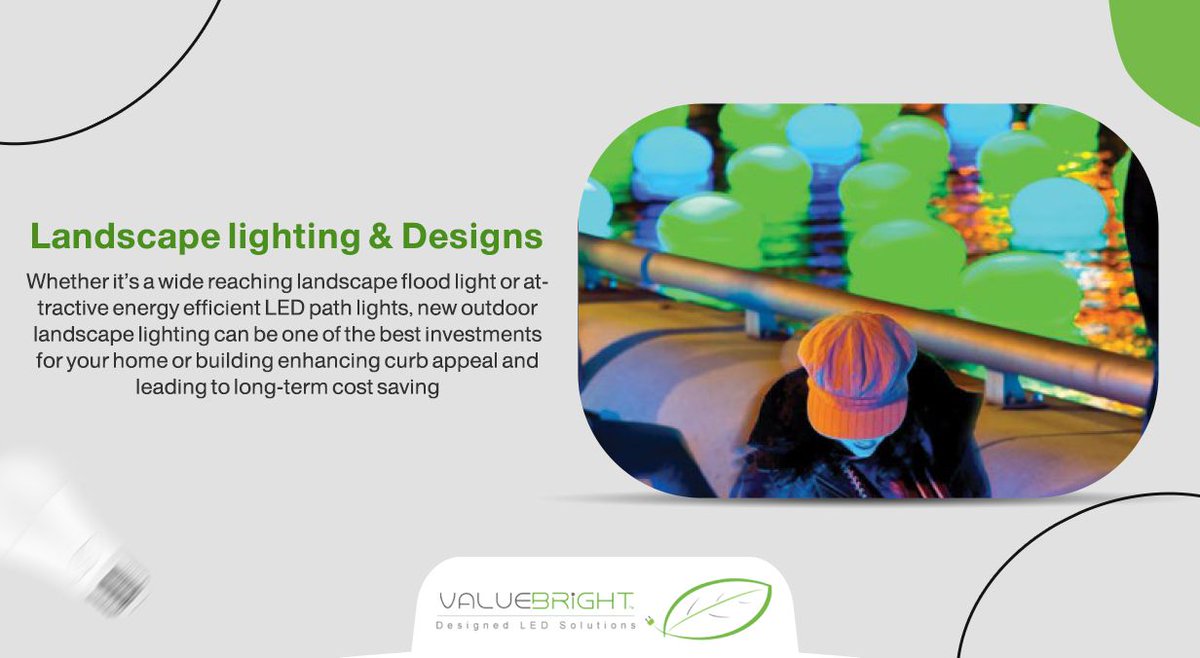 Value_Bright's tweet image. Landscape lighting &amp;amp; Designs
Whether it’s a wide reaching landscape flood light or attractive energy efficient LED path lights, new outdoor landscape lighting can be one of the best investments for your home or building enhancing curb appeal and leading to long-term cost saving.