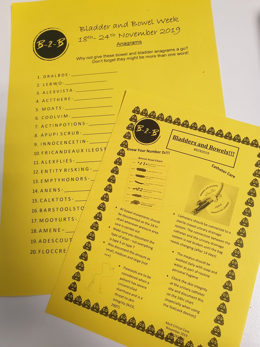 Hayley_Knowles_'s tweet photo. Its info and anagrams for week three - great to see so much enthusiasm and involvement across @NUHCriticalCare - keep quizzing, keep caring #B2B2019 #hydrateandurinate #knowyourpoo https://t.co/CND0agbJC7