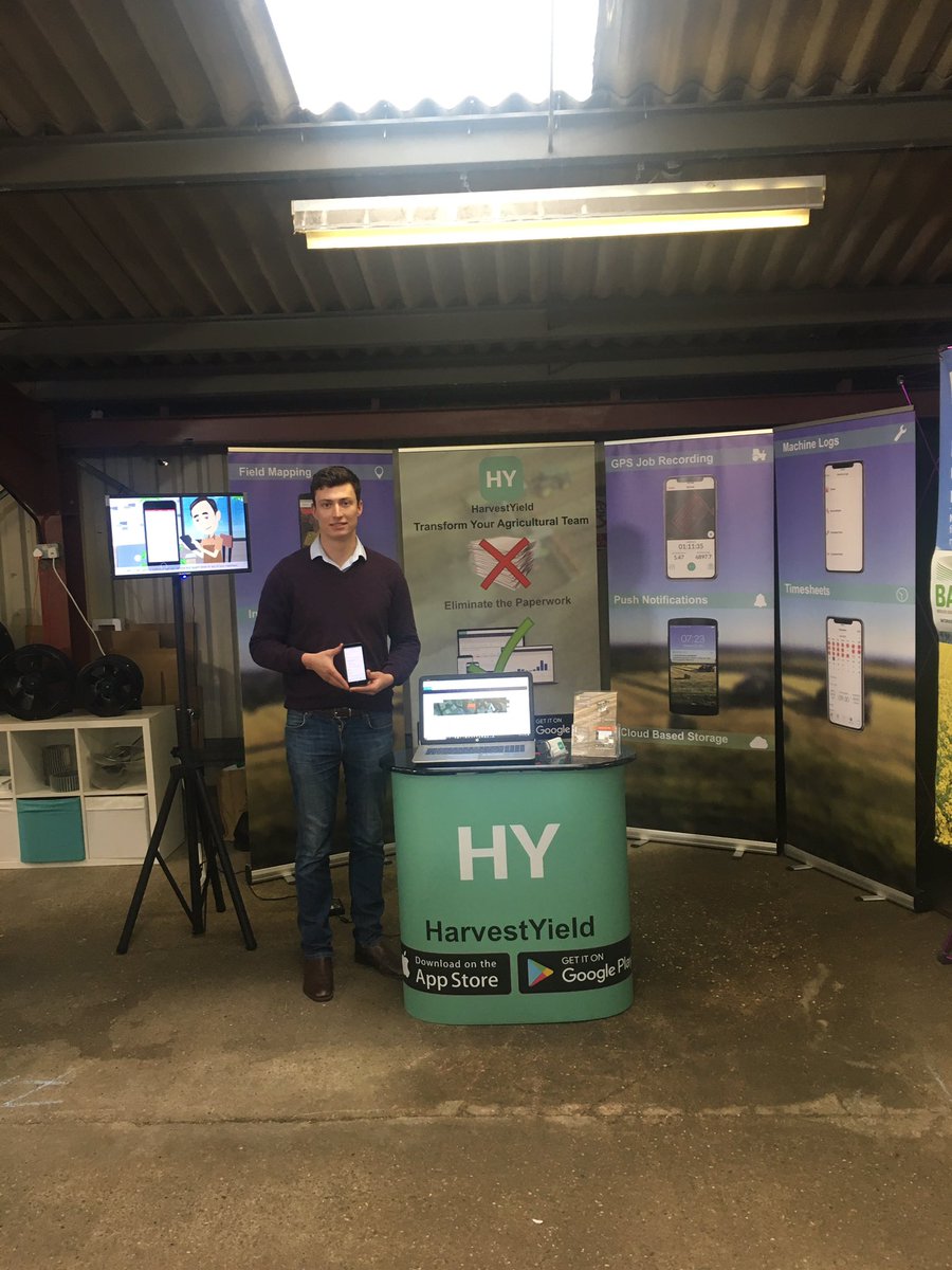 harvestyield's tweet photo. Day 2 at the @MidsMachinery show. John Crocker hall 3 to see how you can eliminate the paperwork for your ag-contracting &amp; farm business! 
📱💻🌾🚜🌬
#TransformedbyHY
#MMS19
#HarvestYield https://t.co/q4sHwgA4lo