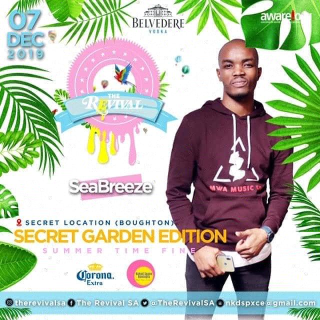 PMBGigGuide's tweet photo. 07 December @therevivalsa #TheREVIVALSECRETGARDEN with @deejayhudson / @seabreezedj / @sinezondi

Reserve &amp; pay for your tickets via email or WhatsApp nkdspxce@gmail.com 0835153542 #TheREVIVALSecretGarden 🍃🌺 https://t.co/huy2zHgN5G