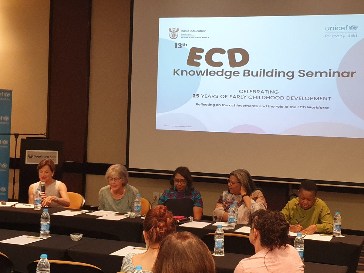 KaleyLeMottee's tweet photo. Jane Evans, founder of @NtataiseSA, part of a panel of 'veterans' reflecting on the history of ECD in SA & sharing wisdom for the future #ECDKBS13 https://t.co/5XDDRfmuqU