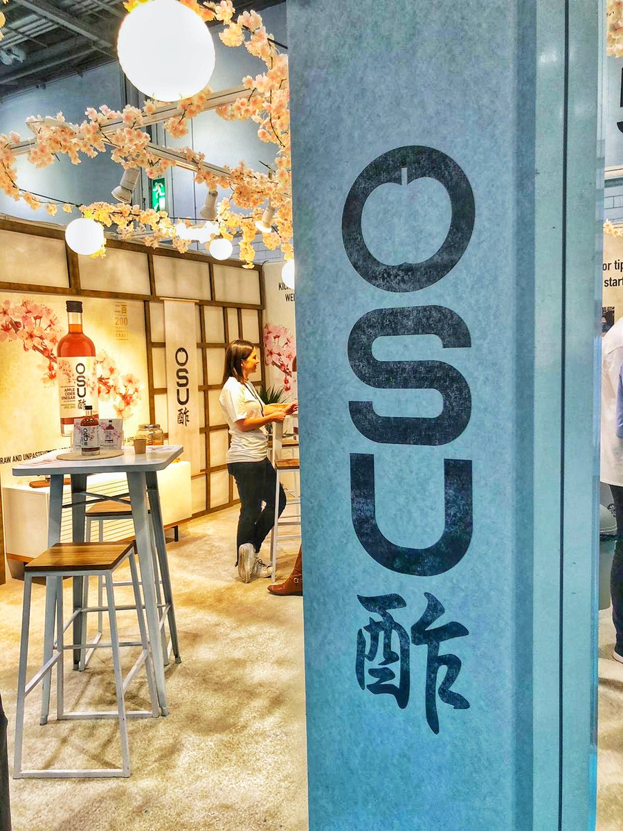 TWU_Design's tweet image. Great to see our latest project with @mizkan_official pop-up at #FoodMattersLive2019 this week. Our brand work for @VinegarOsu draws on the cherry blossom, representing the essence of Japanese health and longevity. #mizkan #osu #branding