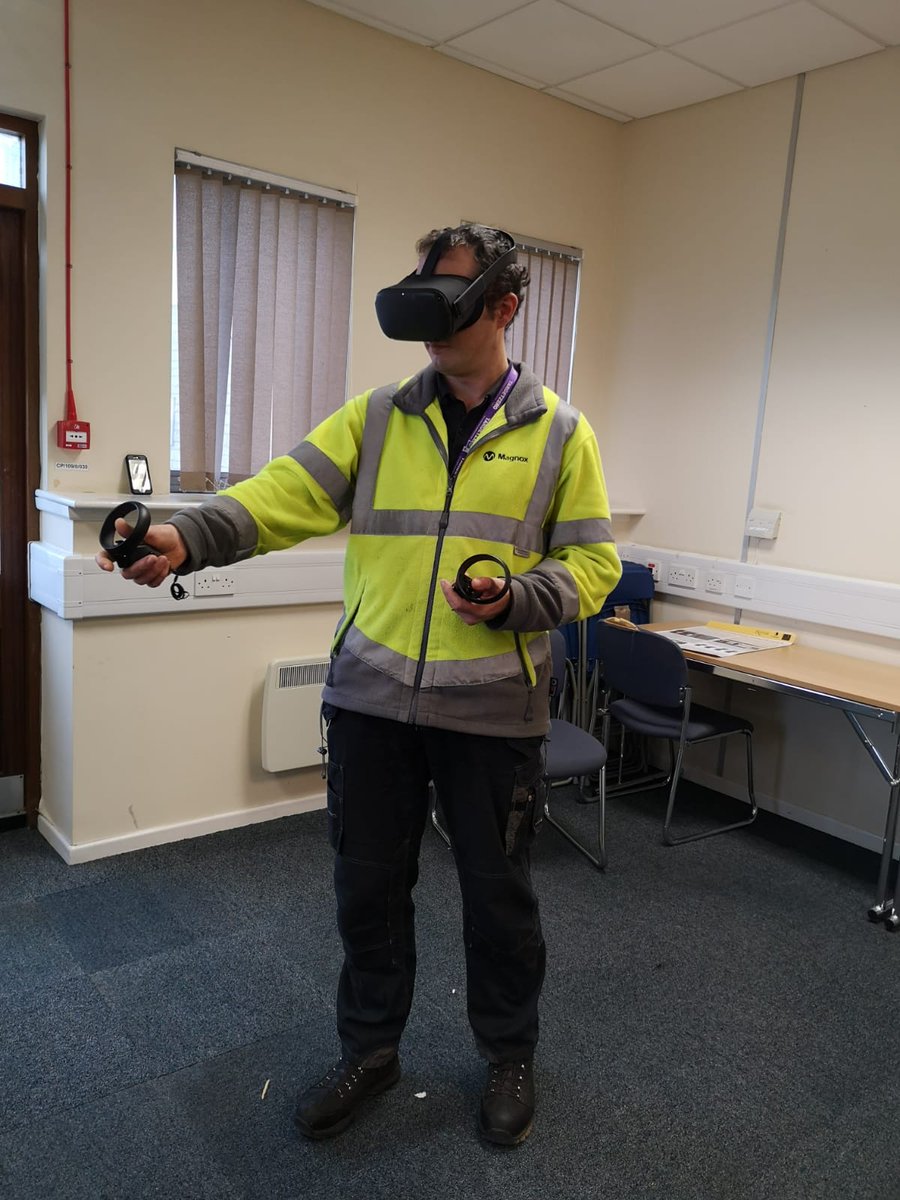 CineonAI's tweet photo. We have completed testing on phase 2 of our simulation training tool for nuclear air-fed suit operators. Thanks to @magnoxsites staff at Hinkley Point for being test subjects. They tested our dressing sim and a new sim which trains air-fed suit workers in safe working procedures https://t.co/pXQDyOJcVv