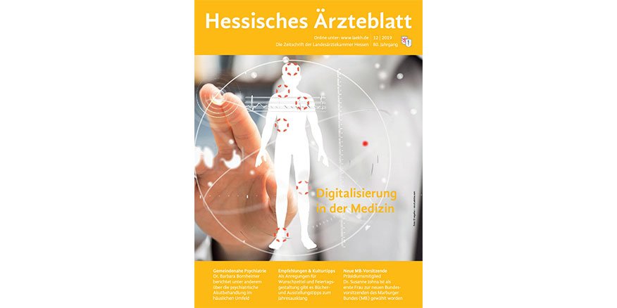 LAEKHpresse's tweet photo. Das Dezember-Heft 2019 des Hessischen Ärzteblatts (#HAEBL) ist online! https://t.co/J98Bz2s5n7
- Pressegespräch: #KI im weißen Kittel
- Gemeindenahe aufsuchende #Psychiatrie
- Interview: Dr. med. Susanne #Johna ist neue Bundesvorsitzende von @marburger_bund https://t.co/JCgP2wO4bj