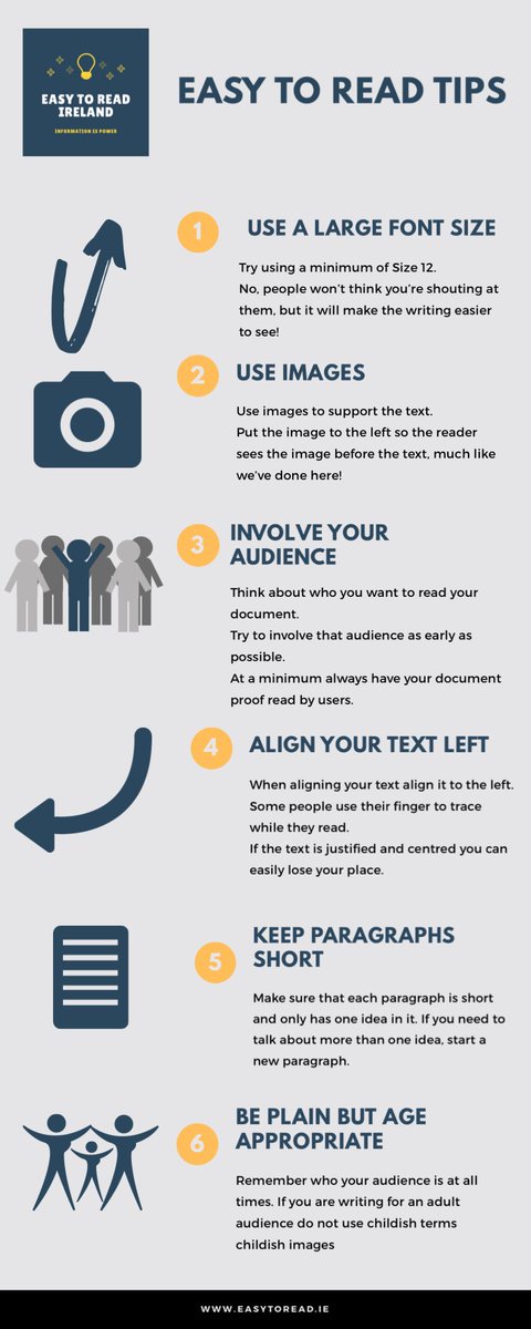 easytoreadirl's tweet photo. Do you want to be easy to read? Try these top tips.
#etrirl #accessforall https://t.co/aOvHxdX5D7