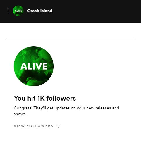 CrashIsland's tweet image. woo-hoo! 1k up on @Spotify. thanks everyone. big news next week 👽
#musicband #darktropical #newmusic #indie #dreamwave