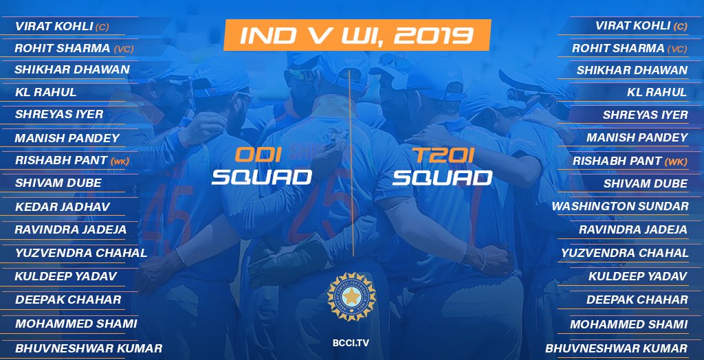 ALERT🚨: #TeamIndia for the upcoming @Paytm series against West Indies announced. #INDvWI
