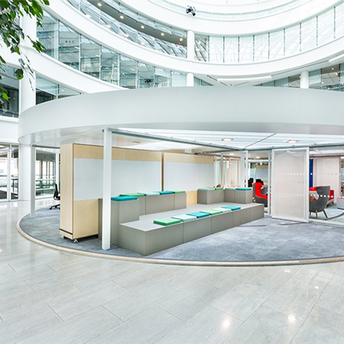 workagileuk's tweet image. Our #Huddlebox is the perfect tiered seating solution to create a flexible zone for meetings, presentations, brainstorming and much more. To find out more about this innovative project working alongside leading architect&apos;s @tpbennettllp, visit bit.ly/37r3kfy