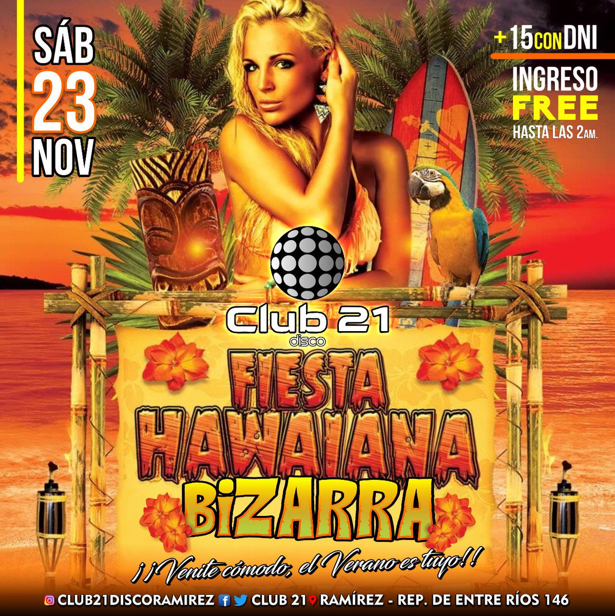 Este sábado en Club 21 venite como quieras !! 😜
