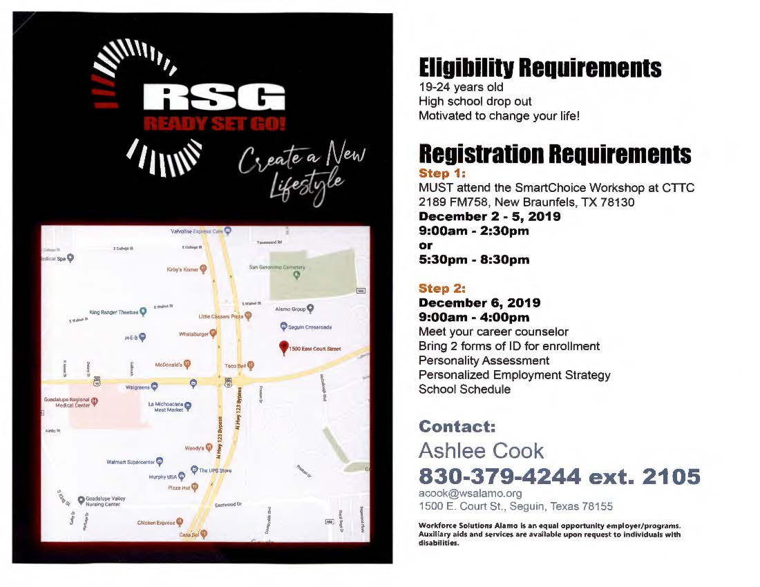 WSASanAntonio's tweet image. We are offering a fast track to success series @AlamoColleges1 Central Texas Technology Center the first week of December. Didn&apos;t finish high school? Get on the fast track to success in just 7 months!

#Jobs
#Education
#PaidWorkExperience

@SeguinISD @NewBraunfelsISD