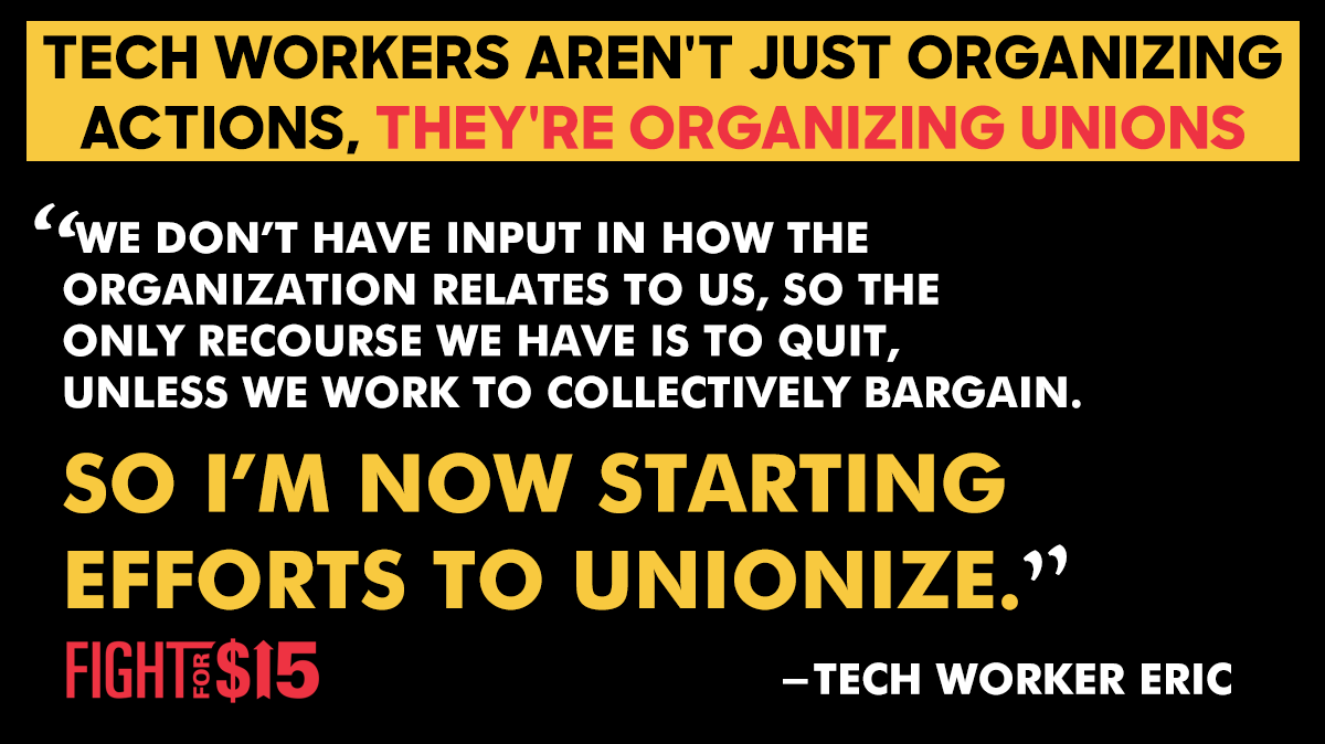 Over the past several years tech workers have driven petitions, planned walkouts, and now they're organizing unions. We all have to fight for our rights and that means fighting for #UnionsForAll ow.ly/MfEI30pUtsQ