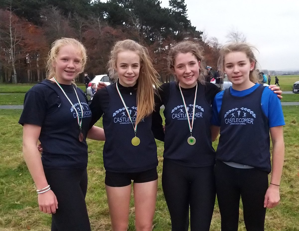 RobertDunne20's tweet photo. Our 3rd year girls team impressed again at this years Community/Comprehensive Schools Cross Country. Kate O Neill 1st, Molly O Dornan 2nd, Sophia Kerr 3rd and Emma Lawlor moving up a year to get 5th. Well done Girls!! @CastlecomerHigh #ccssca https://t.co/K1HVAEW9YN