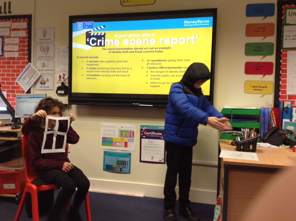 WooldenHill's tweet photo. Today year 5 and 6 took part in a Natwest MoneySense Fraud Investigation workshop. We had lots of great role play and presentations. #whmaths #wooldenhill #moneysense #natwest https://t.co/t3qg1ZUsL4