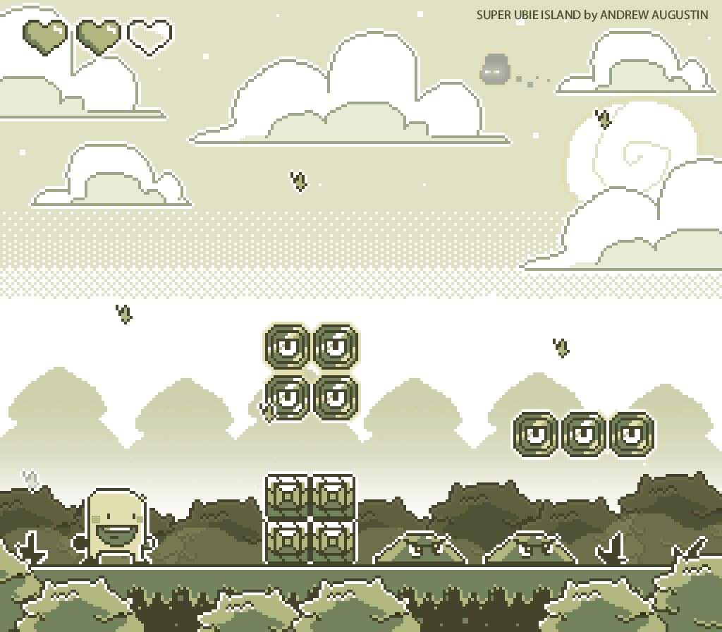 Ubie Land pixel art test
#pixelart #construct3 #construct2 #gameboy #art #gameart #gaming #videogames #classicgames #nintendo #notiongames #superubieisland #indiegamedev #gamedev