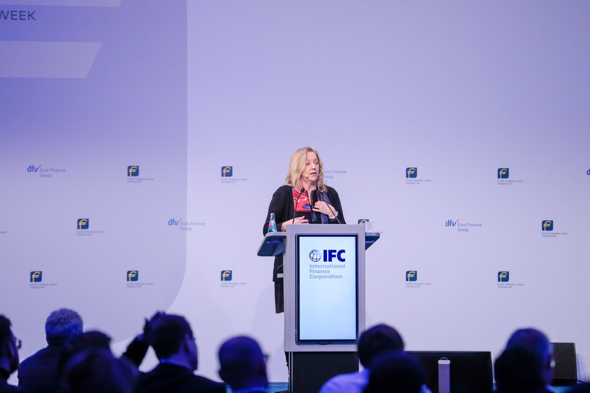 IFCEurope's tweet photo. Investors are increasingly hungry for impact beyond yield. But less than $1Tn of financial assets is being invested for impact. That is changing quickly: millennials are interested in investing for both impact and return - IFC VP @KFinkelston at the Green Finance Forum. #efweek19 https://t.co/yhNM8mTtus