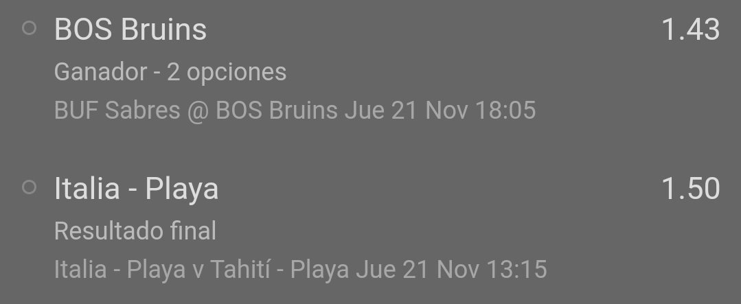 MundoParleys's tweet image. 21/11 ⚽ 🏒 #Pick #Free #FreePick #FIFA  #BeachSoccerWC #NHL #Parley