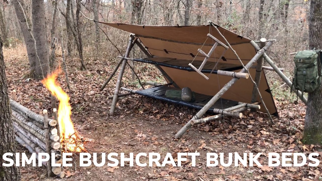 Shawn Kelly on X: Simple Overnight Shelter Build - Bushcraft Bunk