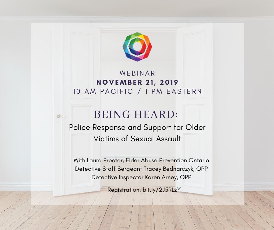 cnpea's tweet photo. Join us today for our webinar “Being Heard”,10 AM Pacific. Registrations are still possible! Learn more about risk factors, police response & support for seniors, & victim response support strategy with @ElderAbuseOnt and @OPP_News. #A2JProject https://t.co/2aQDzU4o9F https://t.co/V3tt1mdlgX