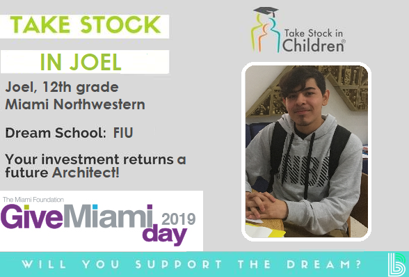 TSICMiami's tweet photo. #GiveMiamiDay Help support Take Stock in Children and scholars like Joel; change lives! You can easily donate through our Champions page using the following link: https://t.co/ipJalXQKBO #ChangingLives #Scholarships #Mentors #Hope https://t.co/V3ac6K3aUZ