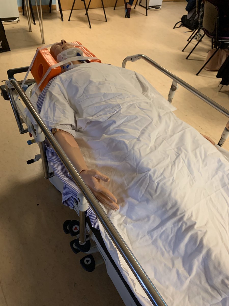 1st trauma scenario:

A - 85 Male
T - 30 minutes ago
M - Tripped on kurb, landed on R side.
I - R leg injury, HI with laceration ? LOC, ? R chest injury.
S - HR 113, RR 22, BP 119/50, Sats 92% on air, Temp 34.8, GCS 14 (4,4,6)
T - immobilised

Arrived in ED, what will you do? 🤔