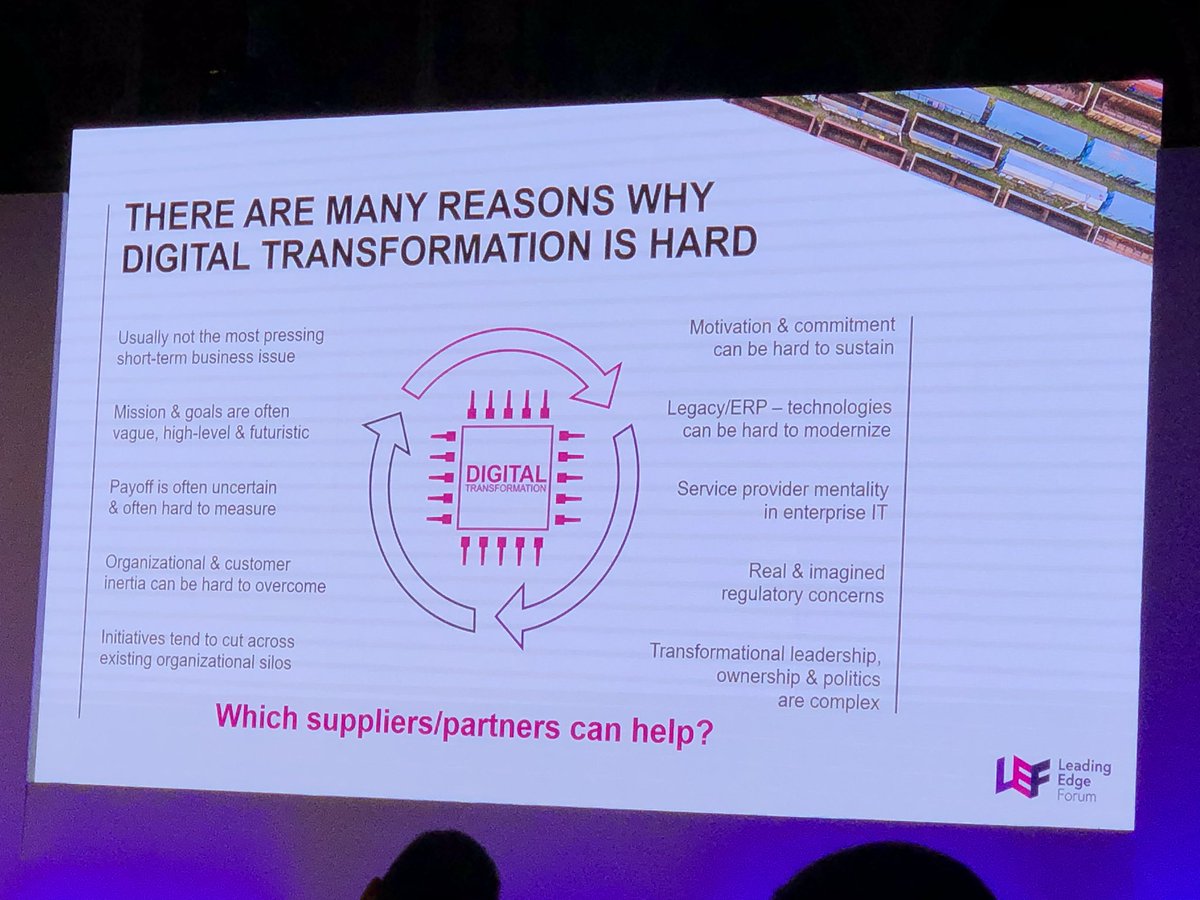 neiljpearce's tweet photo. Why is #digital transformation hard #lefforum #CIO https://t.co/x8AvEclKPg