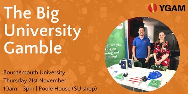 Gambling is not uncommon, but if you have any concerns about how much you gamble then you can pop and see YGAM (Young Gamers and Gamblers Education Trust) today!

-Where?➡️ outside the Student Shop, Poole House
-When? ➡️ 10am-3pm today!